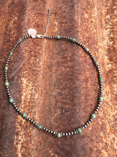 Load image into Gallery viewer, Sage Green Kingman Turquoise and Navajo Pearl Necklace