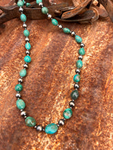 Load image into Gallery viewer, Kingman Turquoise and Navajo Pearl Necklace