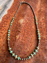 Load image into Gallery viewer, Sage Green Kingman Turquoise and Navajo Pearl Necklace