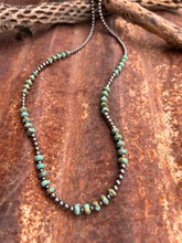Load image into Gallery viewer, Sage Green Kingman Turquoise and Navajo Pearl Necklace