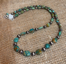 Load image into Gallery viewer, Sage Green Kingman Turquoise and Navajo Pearl Necklace