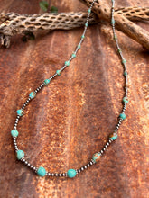 Load image into Gallery viewer, Sage Green Kingman Turquoise and Navajo Pearl Necklace