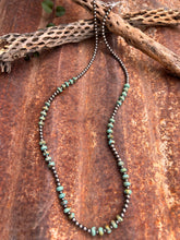 Load image into Gallery viewer, Sage Green Kingman Turquoise and Navajo Pearl Necklace