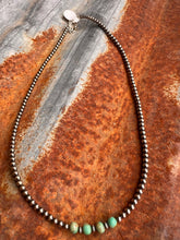 Load image into Gallery viewer, Sage Green Kingman Turquoise and Navajo Pearl Necklace