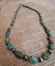 Load image into Gallery viewer, Sage Green Kingman Turquoise and Navajo Pearl Necklace