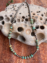 Load image into Gallery viewer, Sage Green Kingman Turquoise and Navajo Pearl Necklace