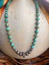 Load image into Gallery viewer, Kingman Turquoise &amp; Navajo Pearl &amp; Saucer Beads Statement Necklace