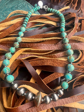 Load image into Gallery viewer, Kingman Turquoise &amp; Navajo Pearl &amp; Saucer Beads Statement Necklace