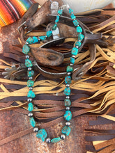 Load image into Gallery viewer, Kingman Turquoise &amp; Authentic Navajo Pearl Bead Long Necklace