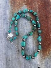 Load image into Gallery viewer, Kingman Turquoise &amp; Authentic Navajo Pearl Bead Long Necklace
