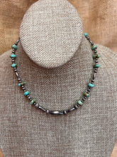 Load image into Gallery viewer, Sage Green Kingman Turquoise and Navajo Pearl Necklace