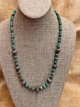 Load image into Gallery viewer, Sage Green Kingman Turquoise and Navajo Pearl Necklace