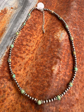 Load image into Gallery viewer, Sage Green Kingman Turquoise and Navajo Pearl Necklace