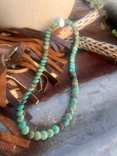 Load image into Gallery viewer, American Turquoise Coin Bead Side20 in Drilled Necklace