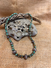 Load image into Gallery viewer, Sage Green Kingman Turquoise and Navajo Pearl Necklace
