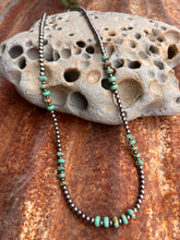Load image into Gallery viewer, Sage Green Kingman Turquoise and Navajo Pearl Necklace