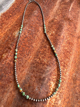 Load image into Gallery viewer, Sage Green Kingman Turquoise and Navajo Pearl Necklace