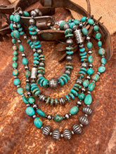 Load image into Gallery viewer, Kingman Turquoise and Navajo Pearl Necklace