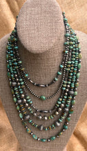 Load image into Gallery viewer, Sage Green Kingman Turquoise and Navajo Pearl Necklace
