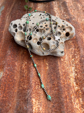 Load image into Gallery viewer, Sage Green Kingman Turquoise and Navajo Pearl Lariat Necklace