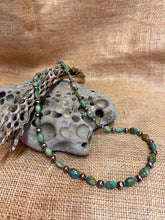Load image into Gallery viewer, Sage Green Kingman Turquoise and Navajo Pearl Necklace