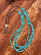 Load image into Gallery viewer, Kingman Turquoise &amp; Navajo Pearl Long Statement Necklace