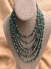 Load image into Gallery viewer, Sage Green Kingman Turquoise and Navajo Pearl Necklace