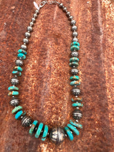 Load image into Gallery viewer, Kingman Turquoise and Navajo Pearl Necklace