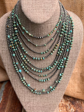 Load image into Gallery viewer, Sage Green Kingman Turquoise and Navajo Pearl Necklace