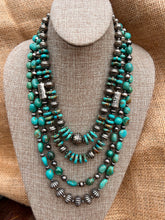 Load image into Gallery viewer, Kingman Turquoise and Navajo Pearl Necklace
