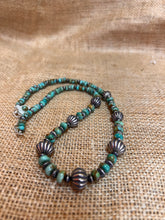 Load image into Gallery viewer, Sage Green Kingman Turquoise and Navajo Pearl Necklace