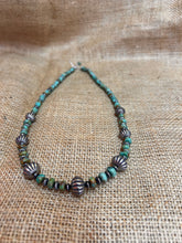 Load image into Gallery viewer, Sage Green Kingman Turquoise and Navajo Pearl Necklace