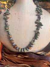 Load image into Gallery viewer, Green American Turquoise &amp; Authentic Navajo Pearl Necklace