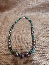 Load image into Gallery viewer, Sage Green Kingman Turquoise and Navajo Pearl Necklace