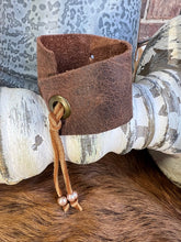Load image into Gallery viewer, Laguna Lace Agate, Copper, and Leather Bracelet