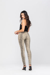 Jeans - Snake Print Skinny Jeans Taupe