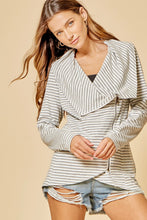 Load image into Gallery viewer, Jacket - Side  Zipper With Stripes Grey