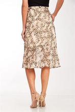 Load image into Gallery viewer, Skirt - Chiffon Midi With Snake Print Brown