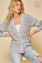 Load image into Gallery viewer, Cardigan Button Up, V Neck Grey