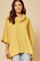 Load image into Gallery viewer, Top Tunic Style With Cowl Neck  Marigold,