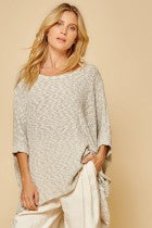 Load image into Gallery viewer, Top Boat Neck with Dolman Sleeves, Heather Grey