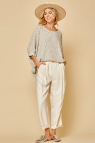 Top Boat Neck with Dolman Sleeves, Heather Grey