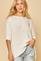 Load image into Gallery viewer, Top Boat Neck with Dolman Sleeves, Ivory