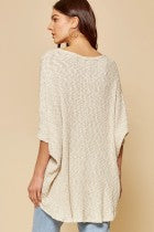 Top Boat Neck with Dolman Sleeves, Taupe