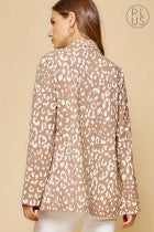 Jacket Leopard Print  Open Front- Taupe