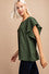 Load image into Gallery viewer, Shirt - Flutter Sleeve With Back Tie Bow Olive