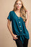 Load image into Gallery viewer, Top Front tie Button up with v neck Teal