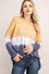 Top Long Sleeve Cozy Tye Dye Yellow  and Navy