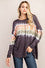 Top Long Sleeve Cozy Tye Dye Charcoal