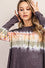 Top Long Sleeve Cozy Tye Dye Charcoal